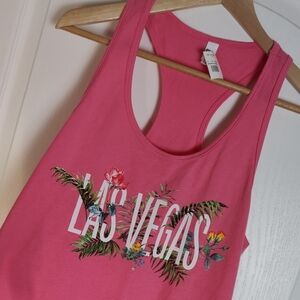Next Level Apparel Pink Las Vegas Floral Racerback Tank Size XL